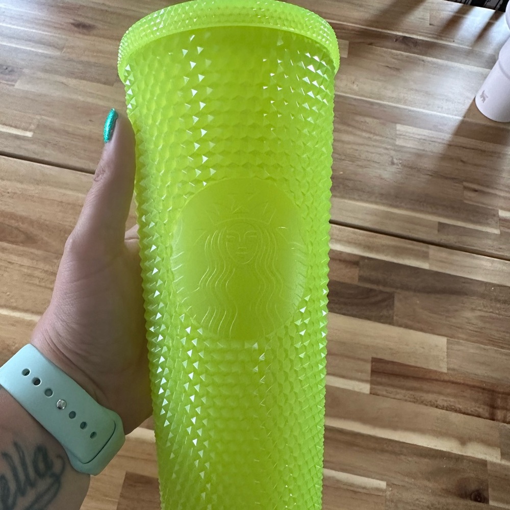 Starbucks Bright Yellow glow in the dark  Textured Tumbler